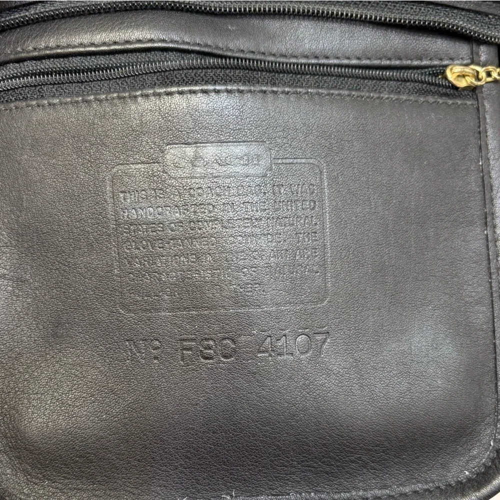 Coach vintage black leather basket bag 4107